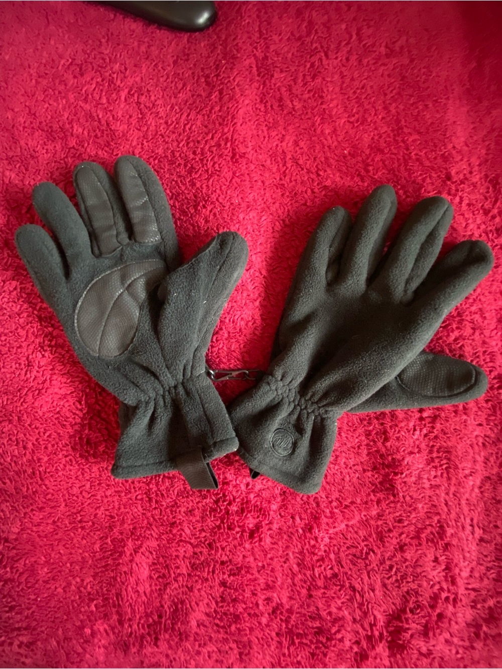 Black Fleece Winter Gloves - Soft Grip Palms